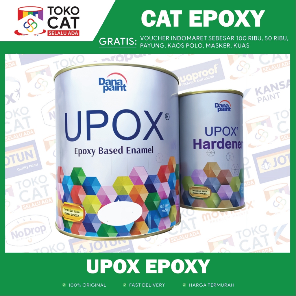 Cat Epoxy | UPOX Cat Keramik/Kamar Mandi/Cat Lantai/Cat Lapangan 1 L | Kemasan kaleng