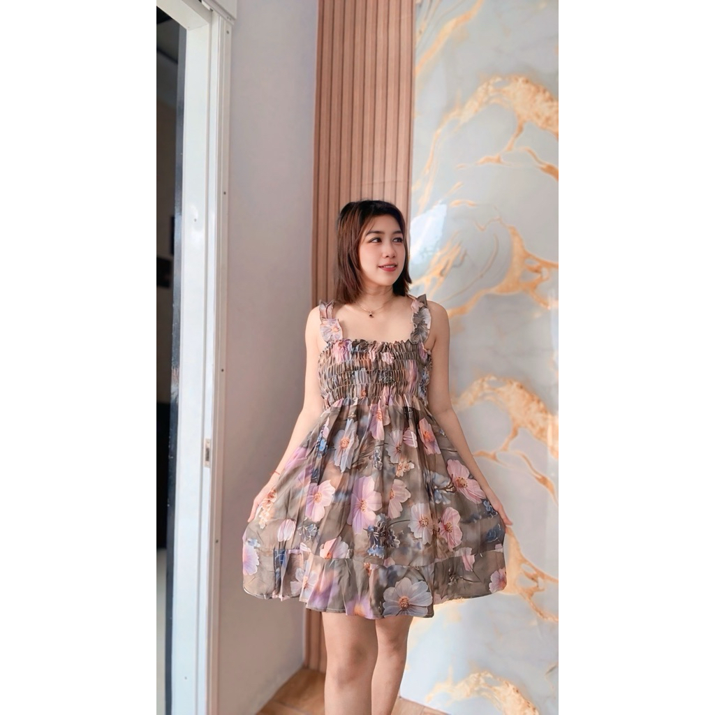 Daster Lobak Bali busui Serut Rayon Premium Motif Kekinian Wanita Dress Pendek Kotak Tidur Busui Pan