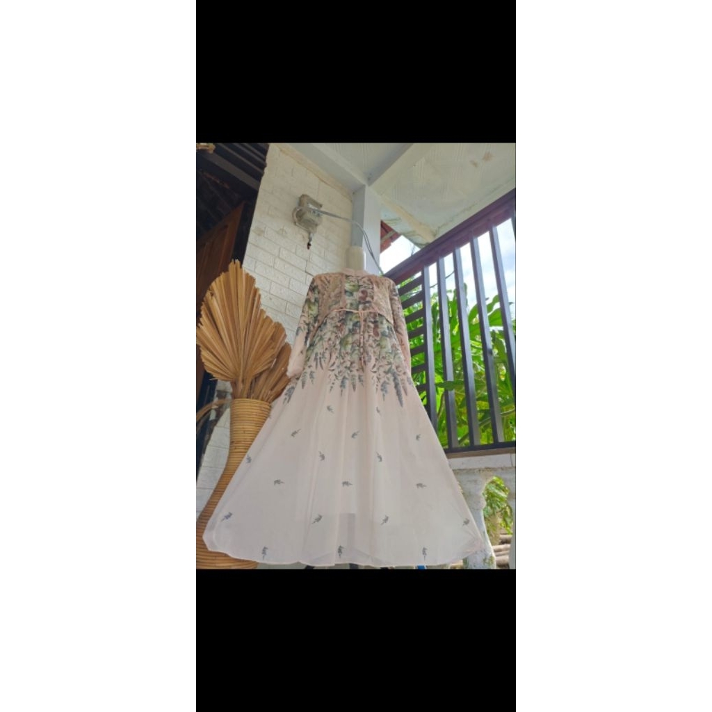 Gamis dress ceruty rompi