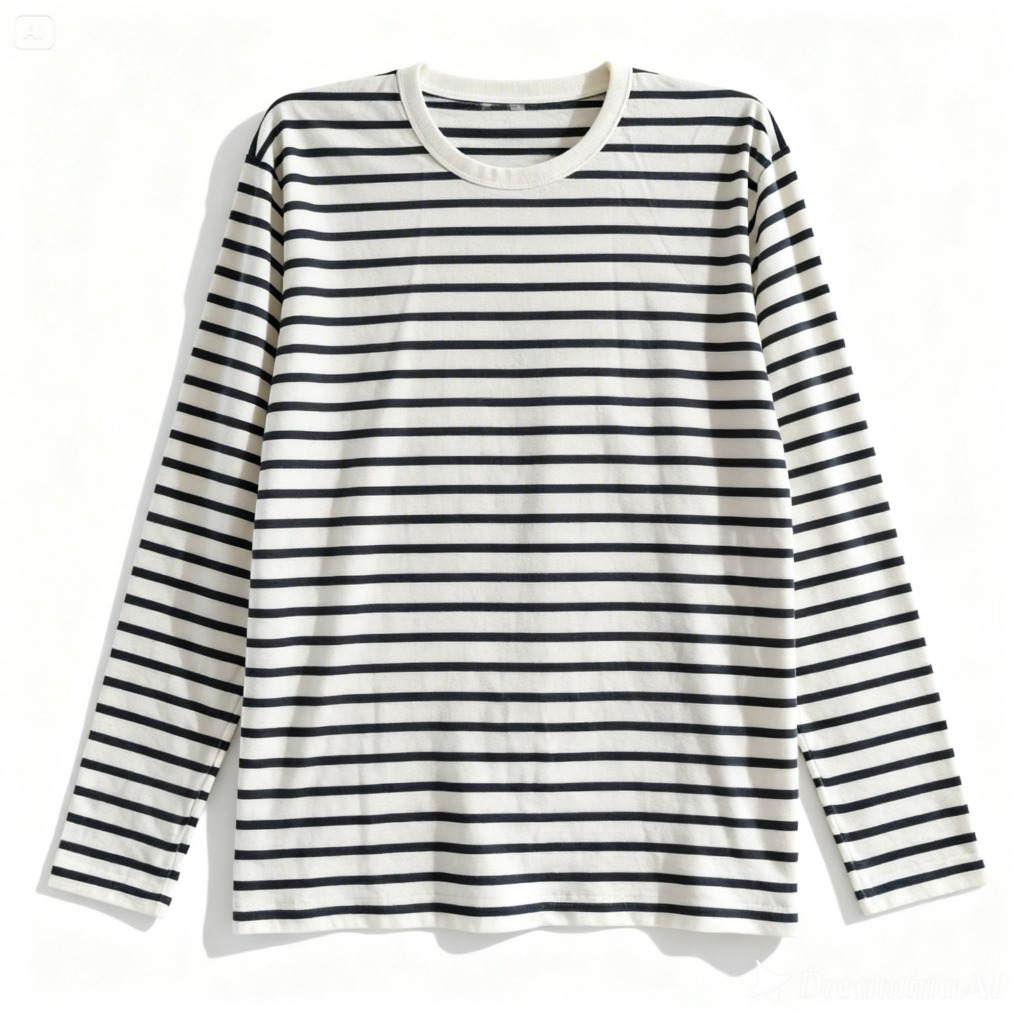 Kaos Lengan Panjang Full Stripe Pria Wanita | Long Sleeve T-Shirt Basic Salur Korean Style Unisex Ca