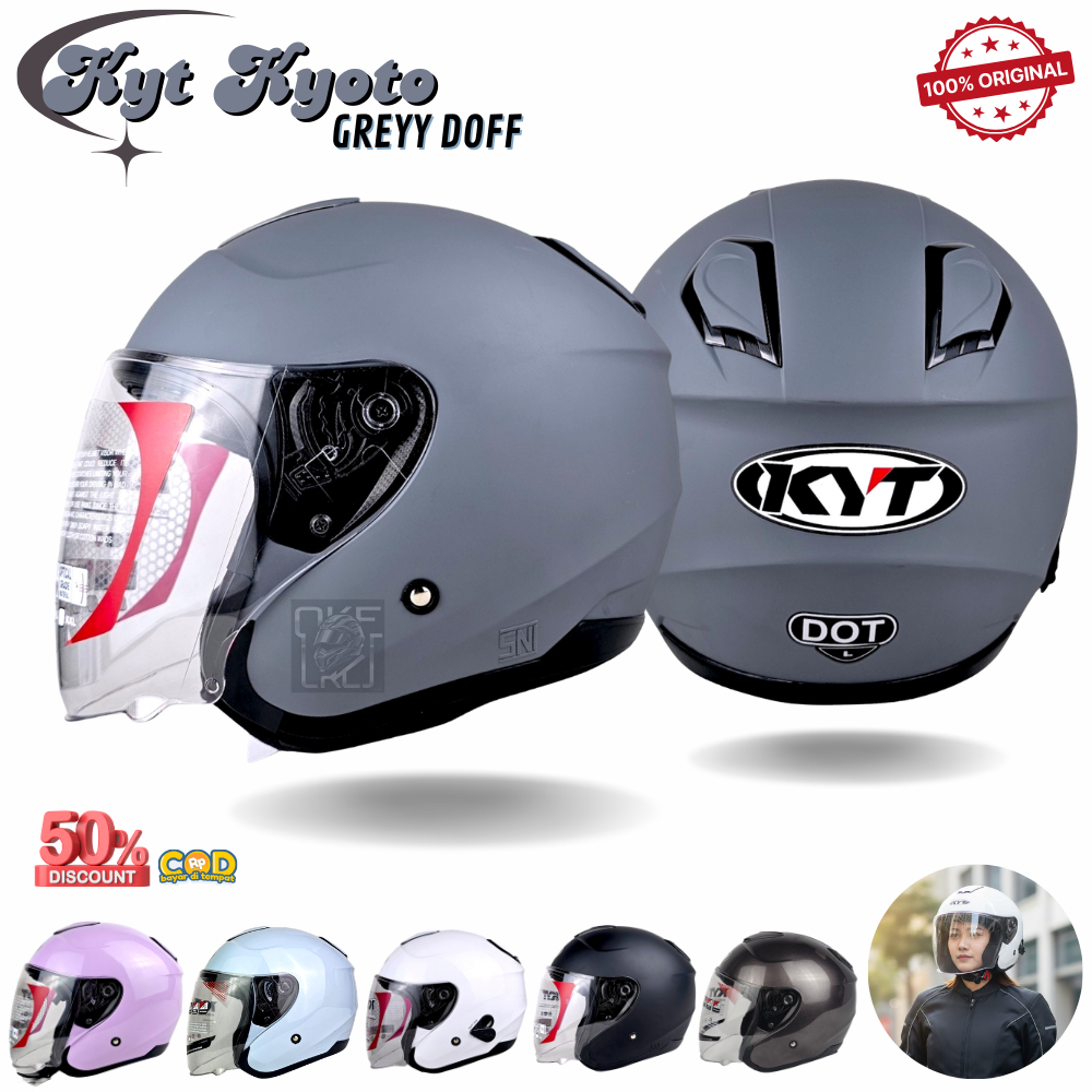 HELM KYT KYOTO GREY DOFF ORIGINAL | HELM KYOTO HALF FACE