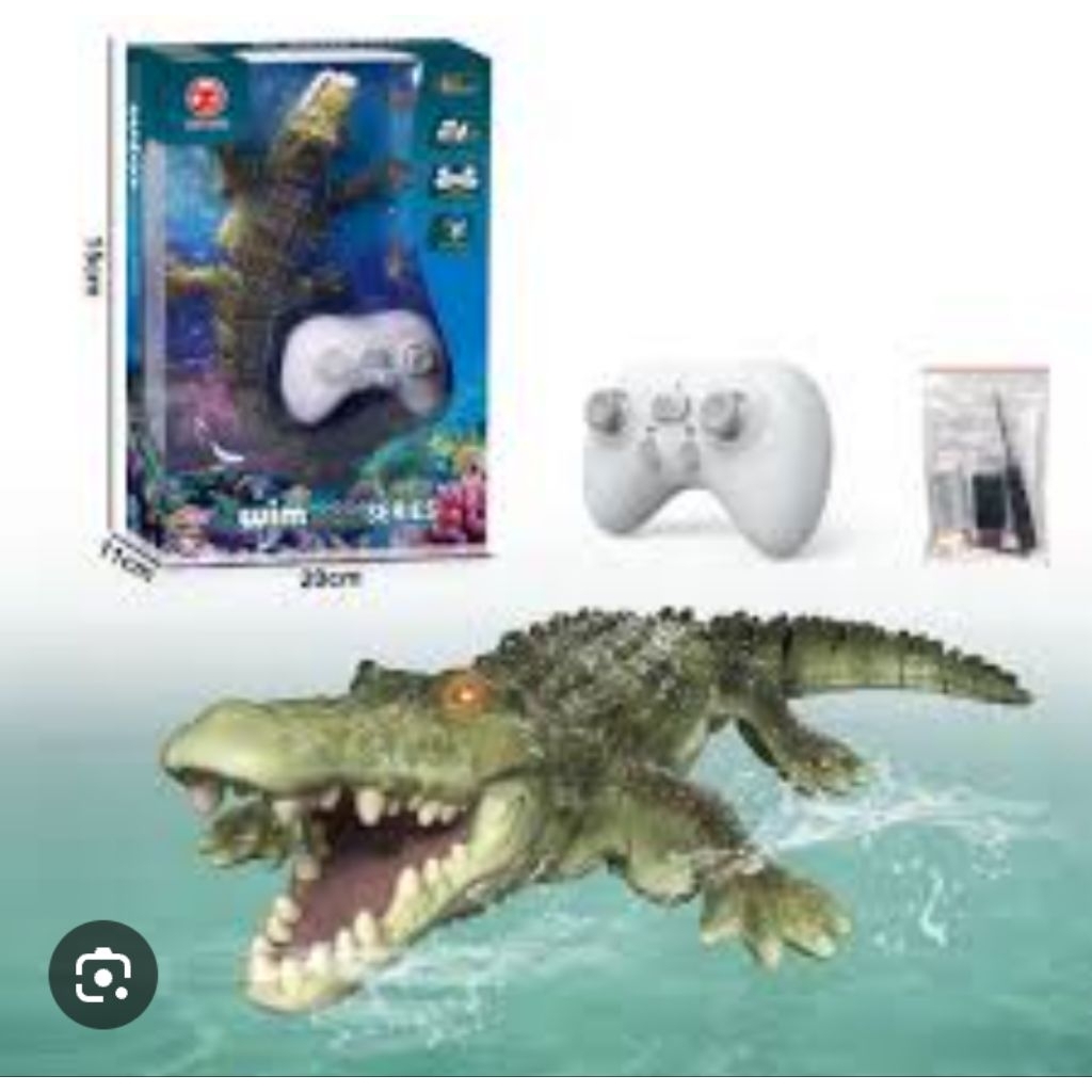 Mainan anak edukasi Remote Control Crocodile – Buaya RC Bisa Berenang & Gerak Realistis