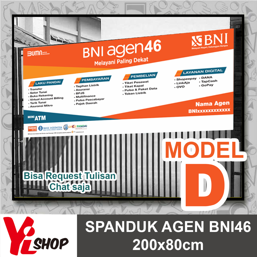 Spanduk / Banner Agen Bank BNI 46 BNI Link Agen BNI46