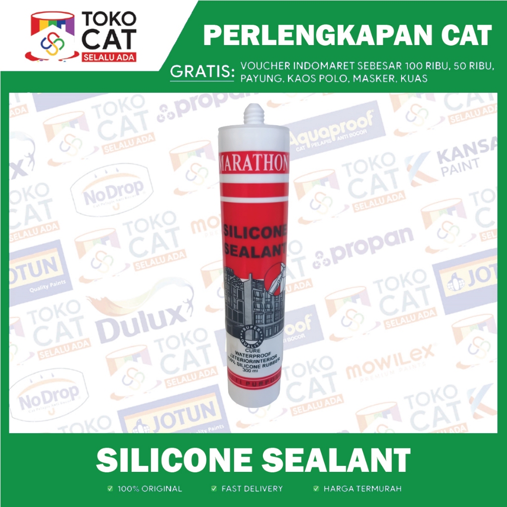 Silicone Sealant | Lem Kaca 300gr Warna : Clear/Putih/Hitam/Coklat | Lem Silicone