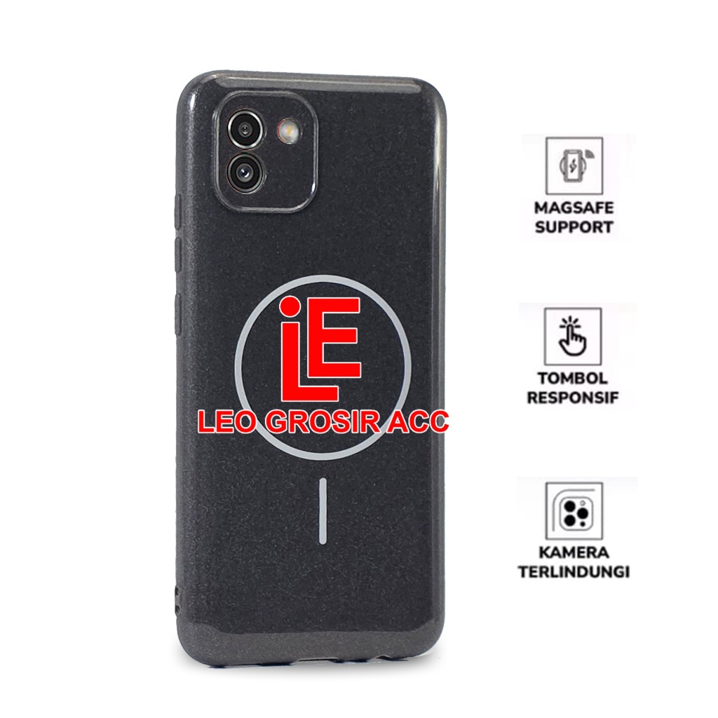 CASE SAMSUNG A03 SAMSUNG A04 SAMSUNG A04E SAMSUNG A04S CASE MAGSAFE BLACK GLOSSY MAGNETIC MAGSAFE MA