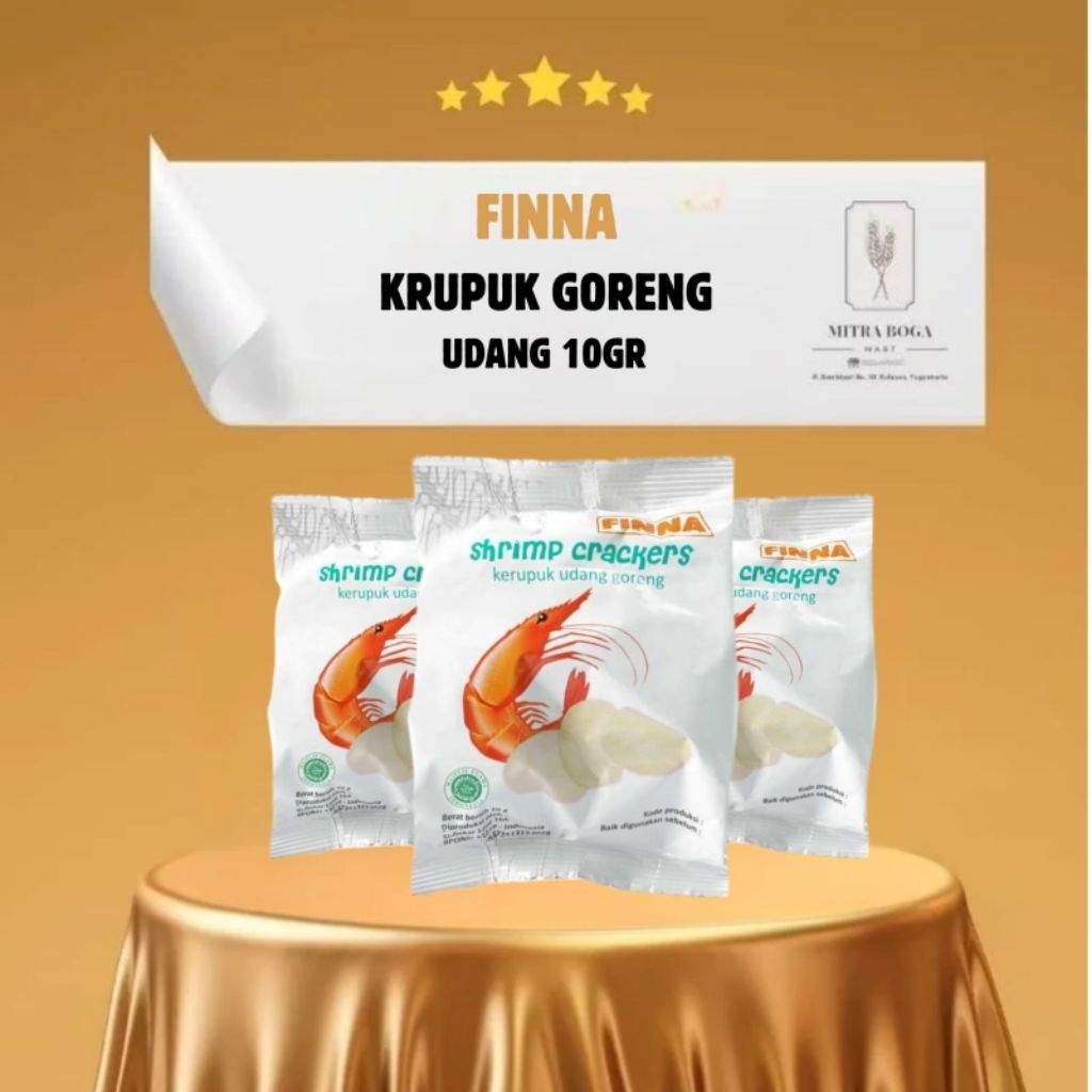 FINNA KRUPUK UDANG BAWANG GORENG SACHET 10GR