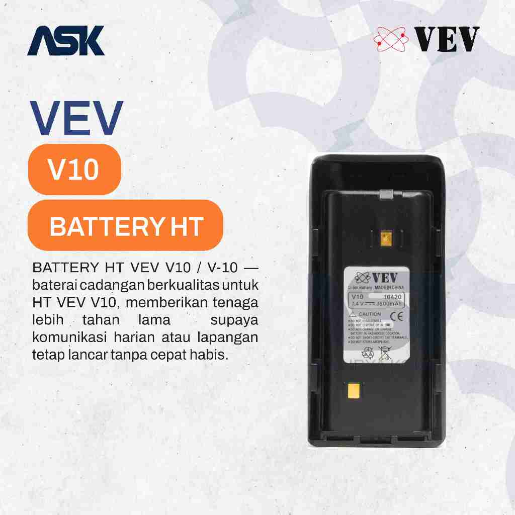 Battery Handy Talky V10 VEV / Baterai HT V-10 VEV
