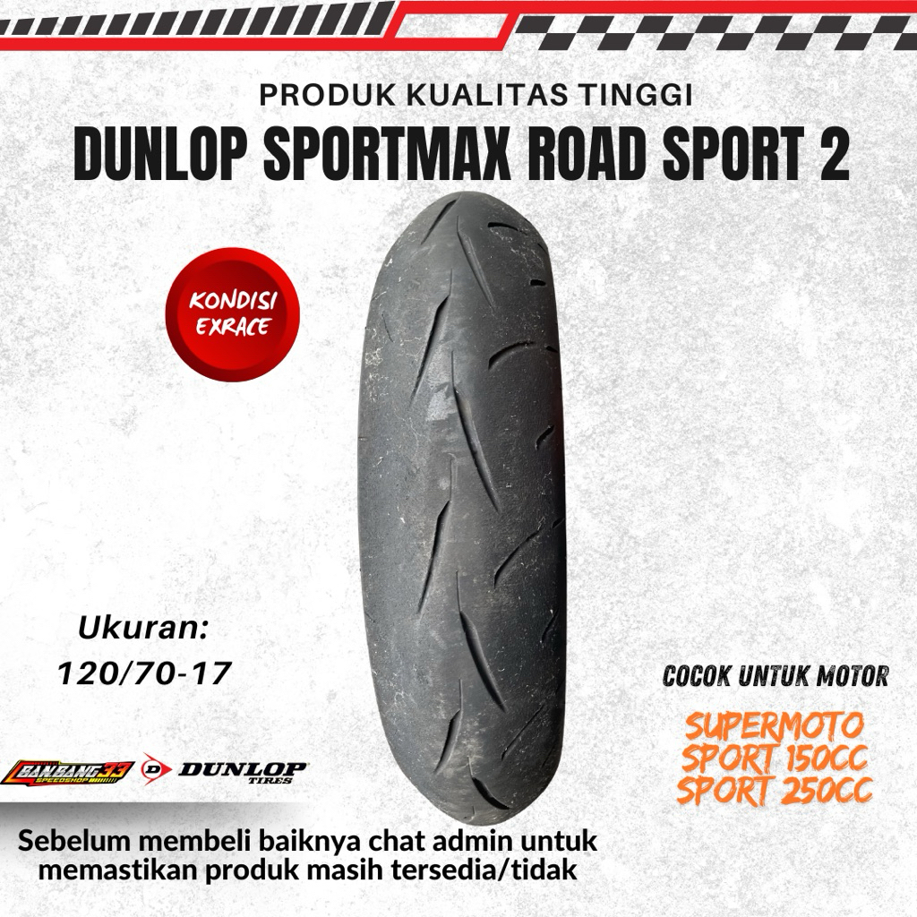Ban Motor Sport, Supermoto, Ninja Dunlop Sportmax RoadSport2 120/70-17