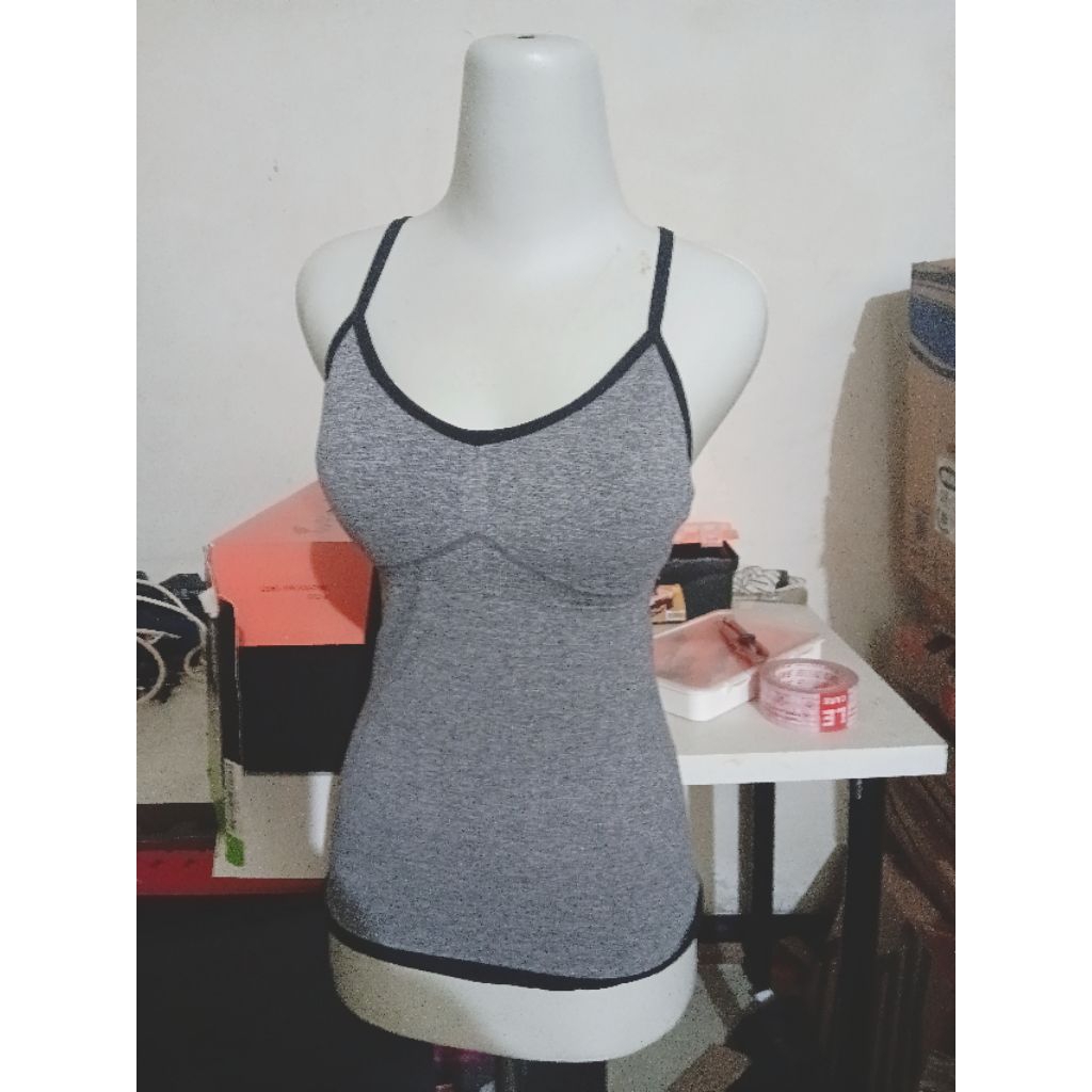 Tank top cup bra model korset ,cup bra tebal ( tidak ada minus)