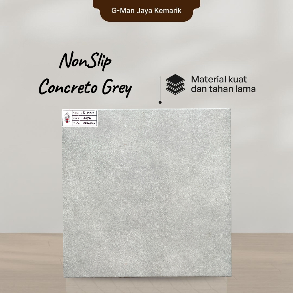 Keramik Lantai Kasar Non Slip Rustic 40X40 Concreto Grey Keramik Mulia Ceramic Garasi/Carpot Grade B