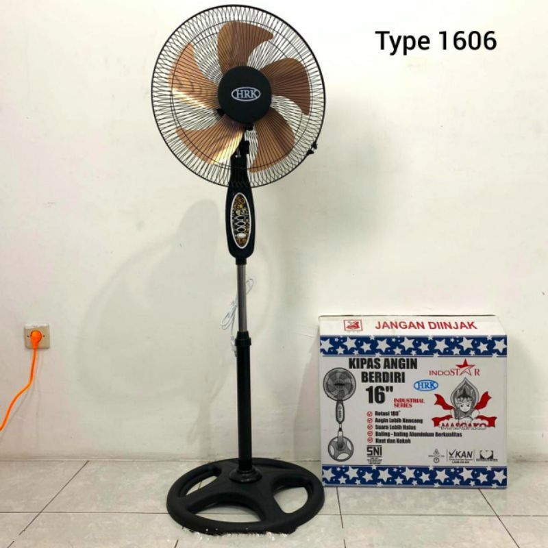 KIPAS ANGIN HRK STAND FAN 16inch BESI STR IDS1606/601J