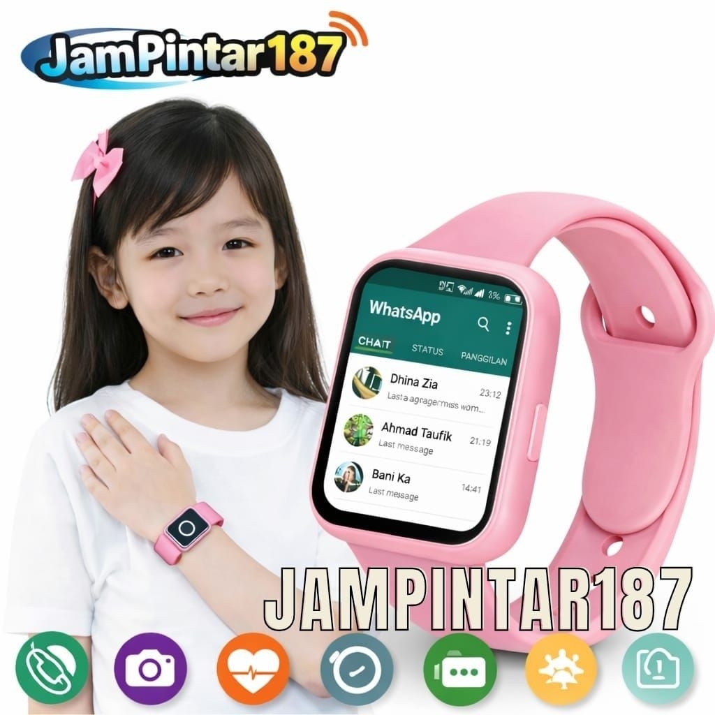 JAM TANGAN HP ANAK IMOO SMARTWATCH KIDS ANDROID KIDS 4G BISA WA Y68 D20 T500  ANTI AIR TELFON PESAN 