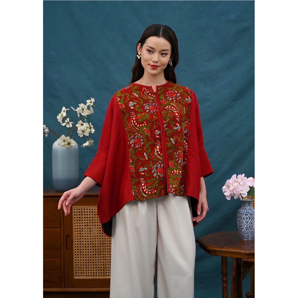 NONA RARA - Miki Tulis T5422, Baju kerja batik blouse wanita modern
