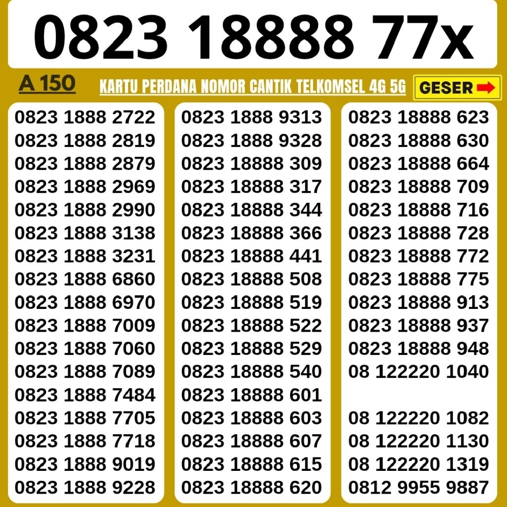 Nomor Cantik Telkomsel Panca Super 18888 Kartu Perdana Telkomsel Tsel Red Telkomsel 5g Telkomsel 10 
