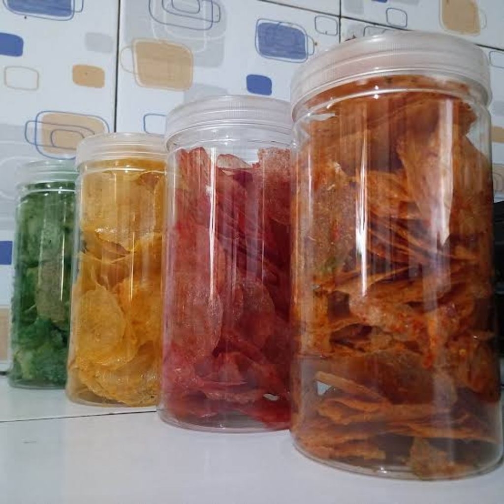 Toples Silinder 1300ML Serbaguna Bening Transparan | Lodong Wadah tempat snack krupuk | Jar Wadah Pl
