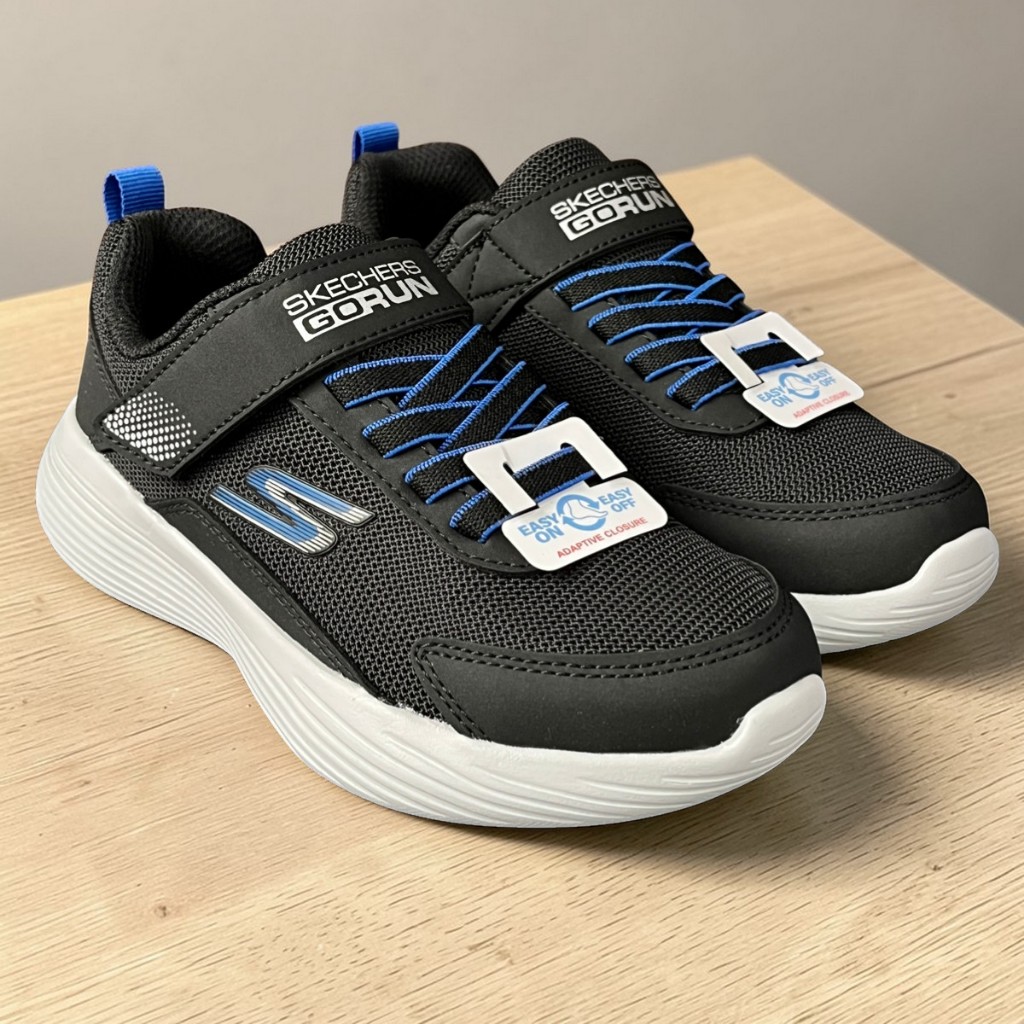 Skechers Sekolah Hitam Sepatu Anak Sneaker Running Black ORIGINAL