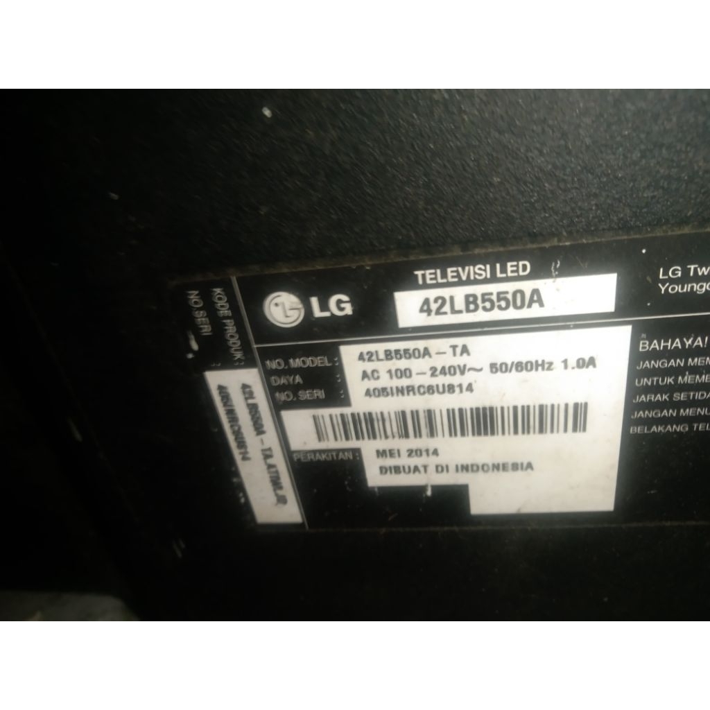 power supply tv led LG 42 INCH 42LB550A