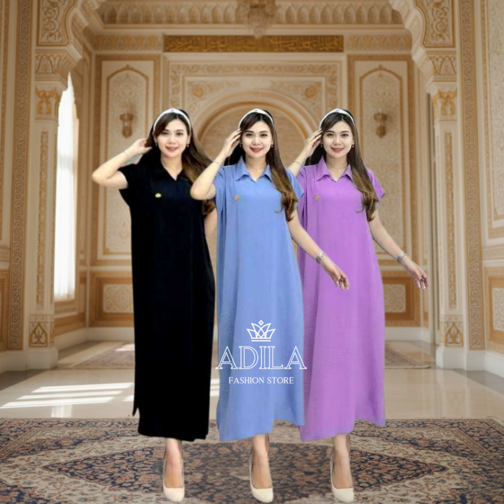 Daster Wanita Aletha Rayon Crinkle Airflow Premium - Dress Gamis Rayon Busui Bumil Friendly - Daster