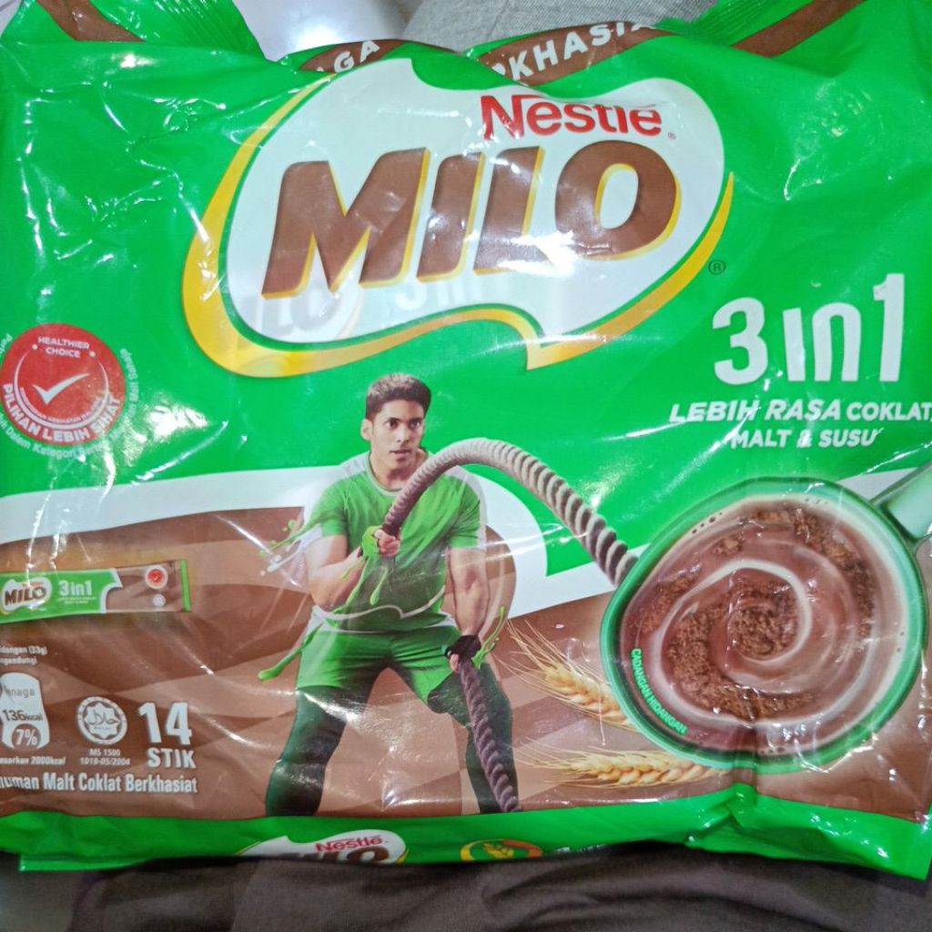 milo sachet 3in1 minuman serbuk coklat