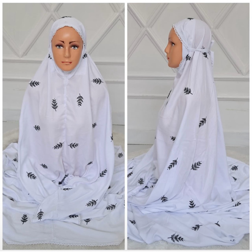 MUKENAH BORDIR TABUR PUTIH SERIES RAYON TWILL