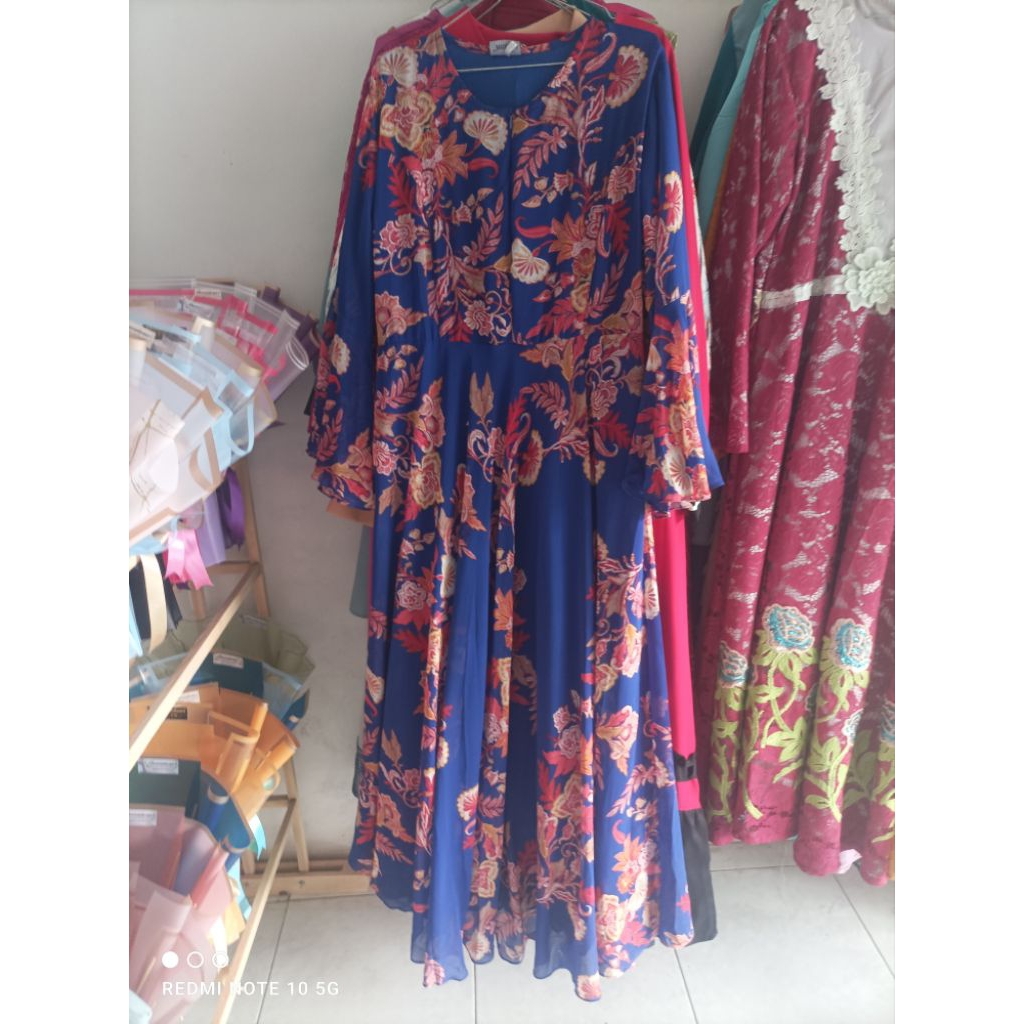 Gamis ceruty babydoll / gamis ceruty murah/ gamis ceruty sakura/ ceruty bunga