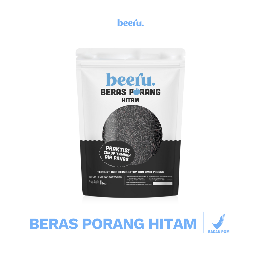 Beeru Beras Porang Hitam Pouch 1 Kg - Shirataki Konjac Rice