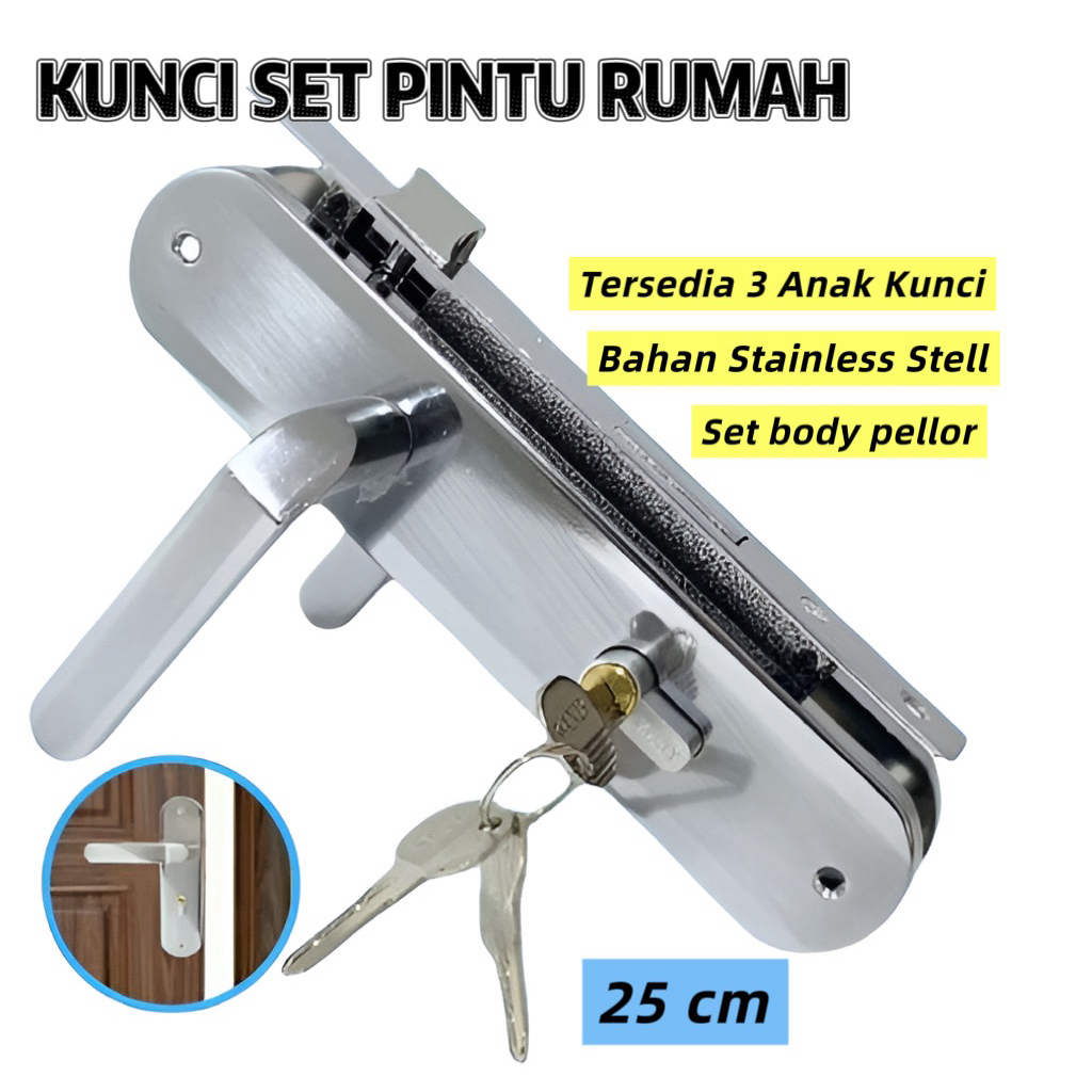 Handle pintu 1 set besar 25 cm / handle pintu / handel pintu wanly
