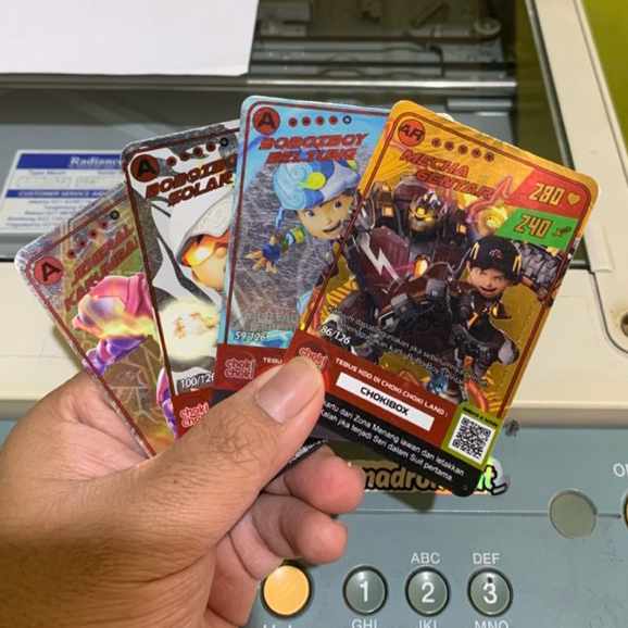 kartu choki choki boboiboy asli dapat 4 pcs
