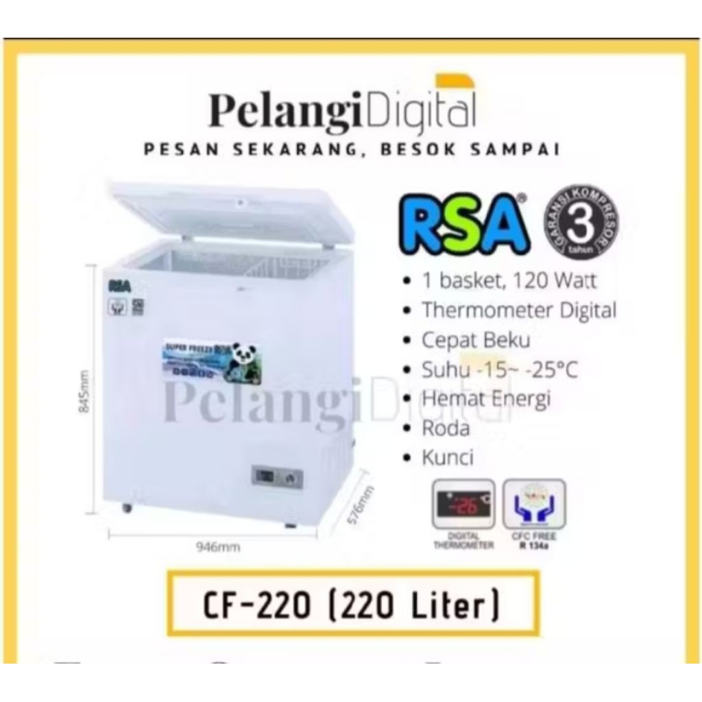 RSA Chest Freezer Box Garansi Resmi - 220 Liter - CF-220