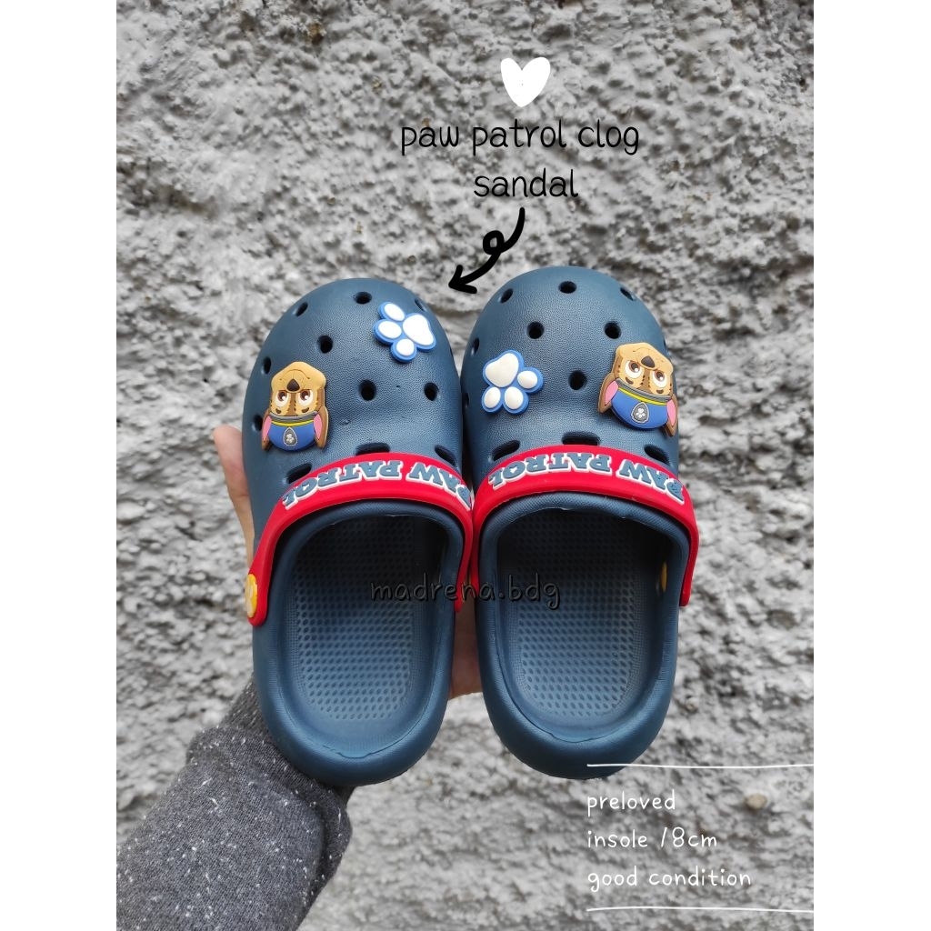 preloved PAW PATROL CLOG SANDAL KIDS Insole 18cm / sendal anak karet rubber / Sandal Anak / Sendal A