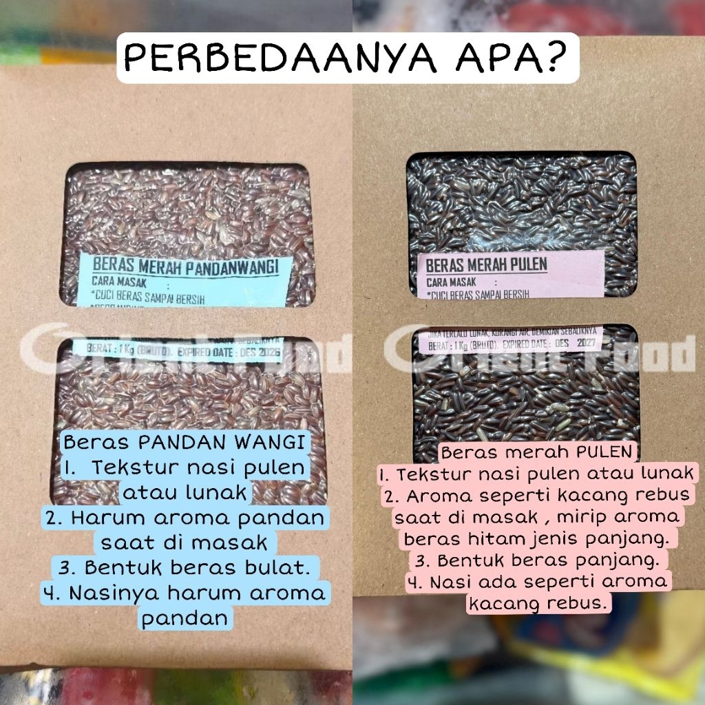 Beras Merah 1kg Pulen / Pandan wangi / Super