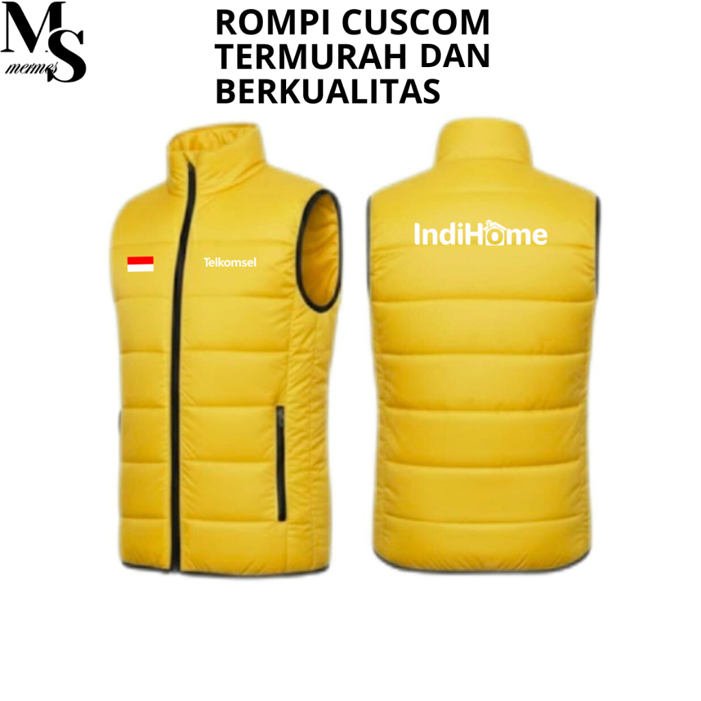 Rompi Pria Telkom Indonesia Custom Rompi Indihome Seragam Telkom Kualitas Bagus