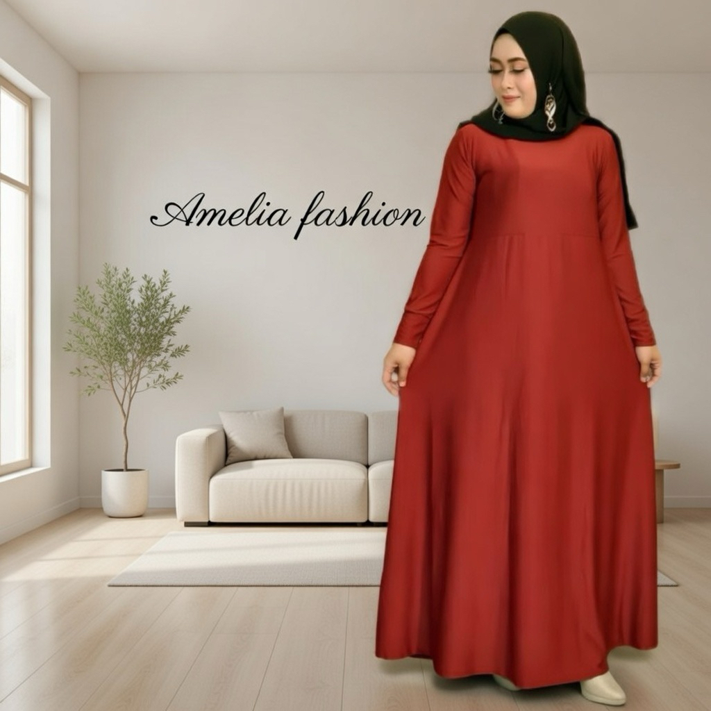 AMELIA FASHION - GAMIS JERSEY POLOS ALL SIZE FIT TO XL/GAMISTERBARU/DRESS/rika amelia shop/gamis oot