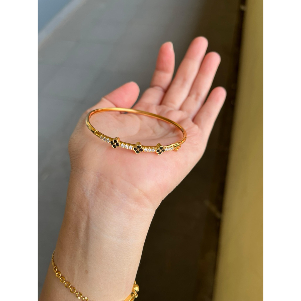 gelang bangle bunga hitam