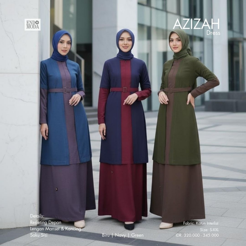 Endomoda Azizah Gamis Terbaru Dress Syari Premium