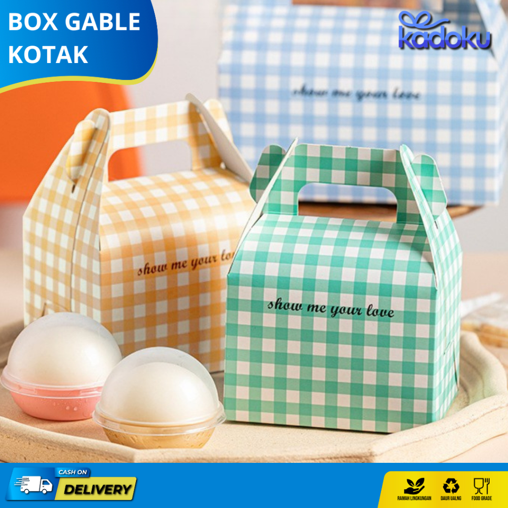 Gable Box motif kotak kotak /  Box gable Hampers Lebaran Box Lebaran Idul Fitri