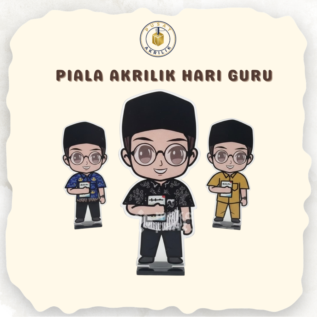 Piala Akrilik Hari Guru ( PECI ) - Piala Akrilik Hari Guru - Piala Karakter Guru - Plakat Hari Guru 