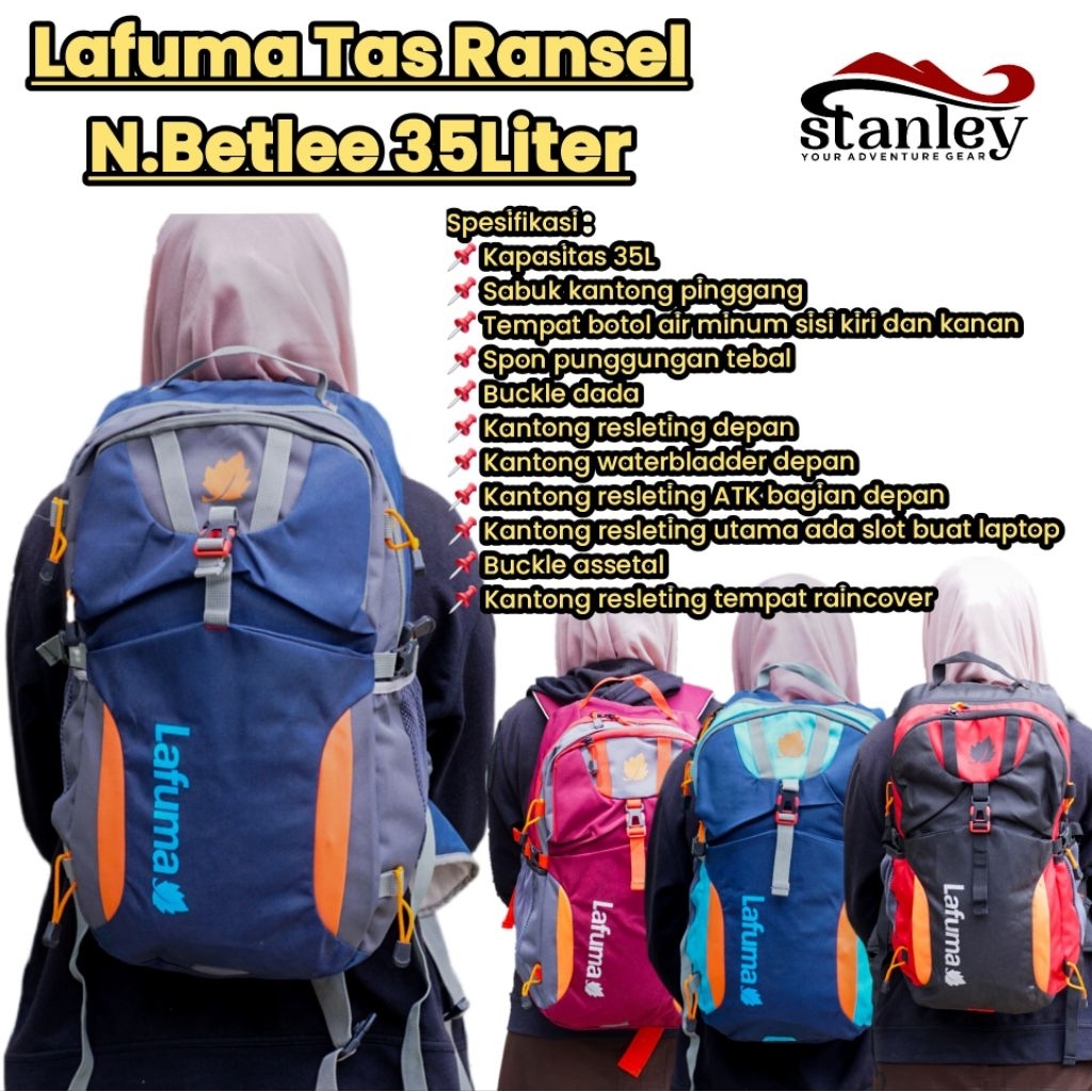 Tas daypack punggung Ransel lafuma N.Beetle 25 kapasitas 30/35 Liter