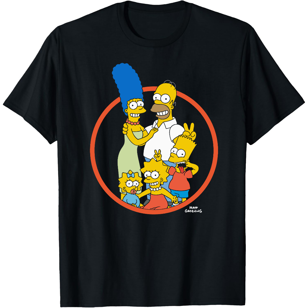 Kaos The Simpsons Family Photo T-Shirt – Baju Vintage 90s Retro Pria Wanita Unisex Cotton Combed 24s