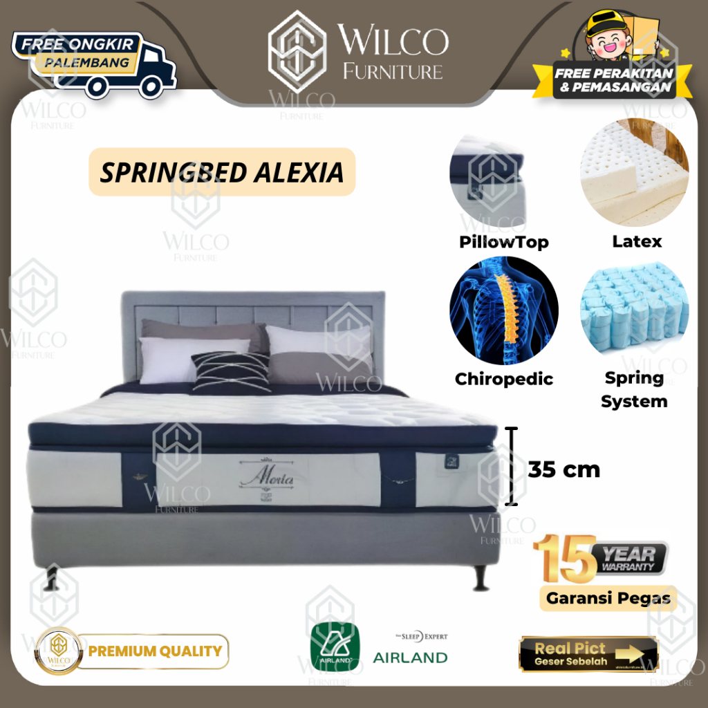 Kasur Springbed Alexia Airland / Matras Lapis Pillowtop / Kasur Per Pegas 35 Cm - Matras Aja, 120x20