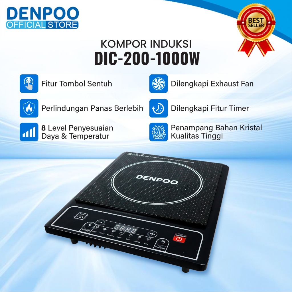 Denpoo Kompor Listrik Induksi Low watt DIC 200-1000