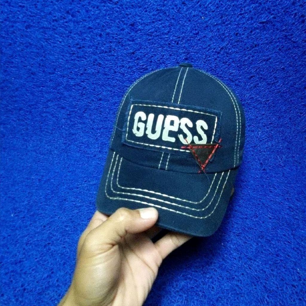 topi guess casual cap leather strap