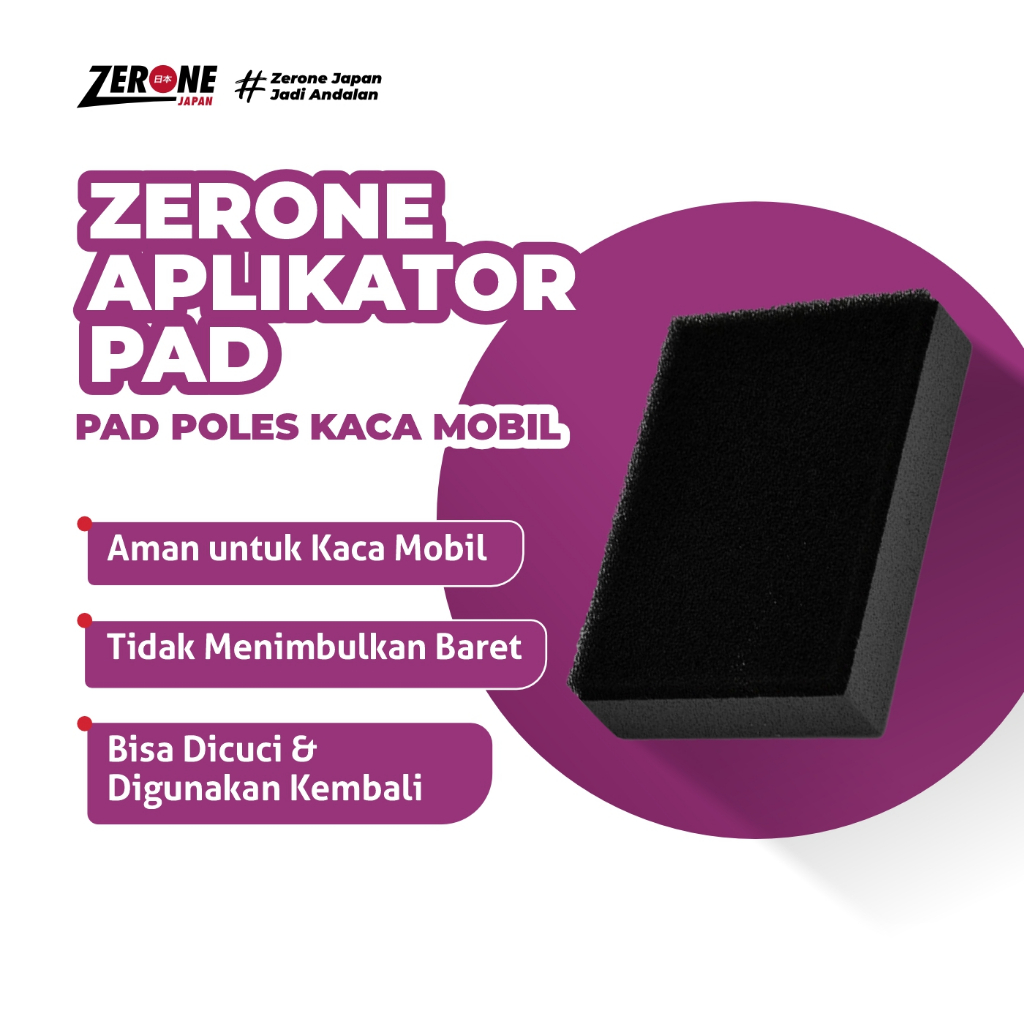 Zerone Aplikator Pad Poles Kaca Mobil Aman Tidak Baret Bahan Lembut 9,5x5cm