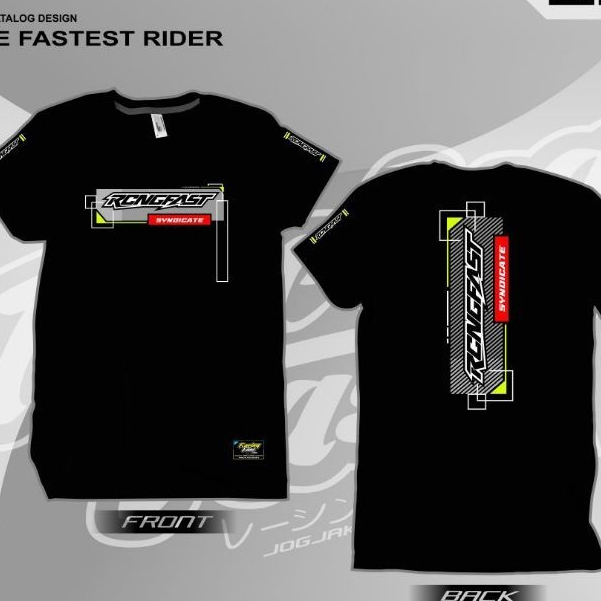 KAOS RACINGFAST SYNDICATE - BAJU RACING TERBARU - T-SHIRT RFT.65 (Sablon Merah kuning)  - DISTRO RAC