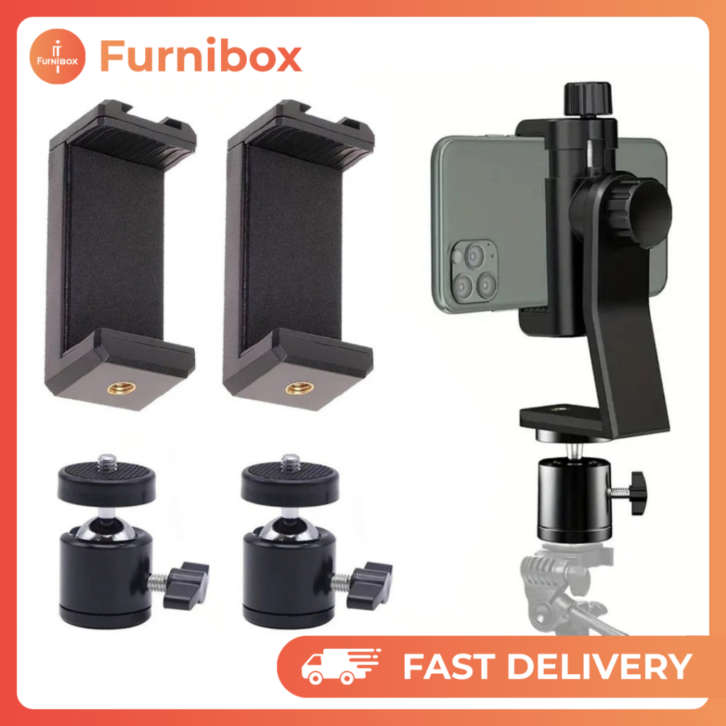 Ball Head Tripod Smartphone Clamp Tripod Kamera DSLR 360 Swivel 1/4 Inch