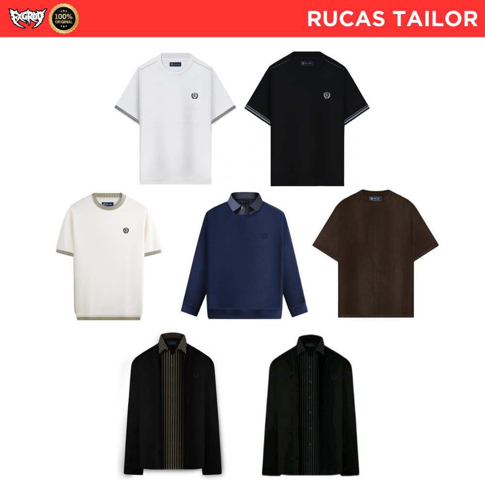 (100% original) Rucas Tailor Edition - Stitch Rib Tee, Knitting Tee, Two in One Sweater Navy, Stripe