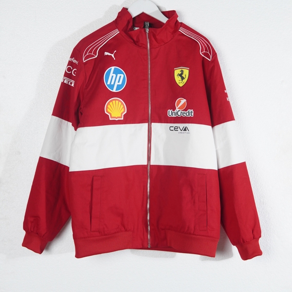 Jaket P X FERRARI 2025 TEAM VINTAGE RED ZIP JACKET 100% ORIGINAL