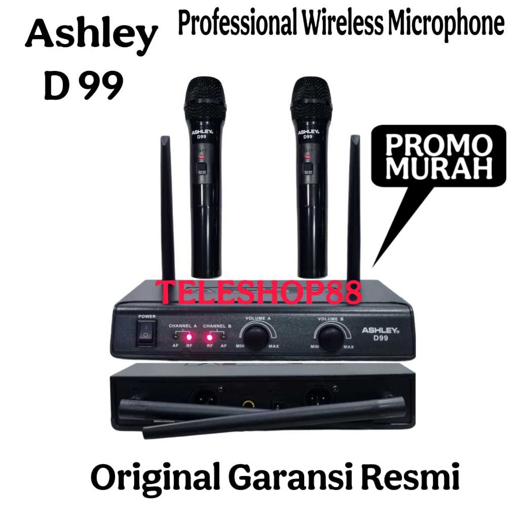 Mic Wireless Ashley D99 D 99 Microphone Ashley Original
