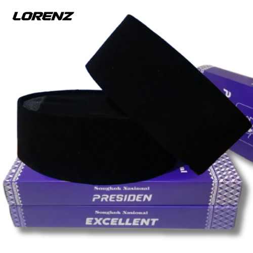 Peci Songkok Ac Hitam Polos Bludru Halus Songkok Nasional