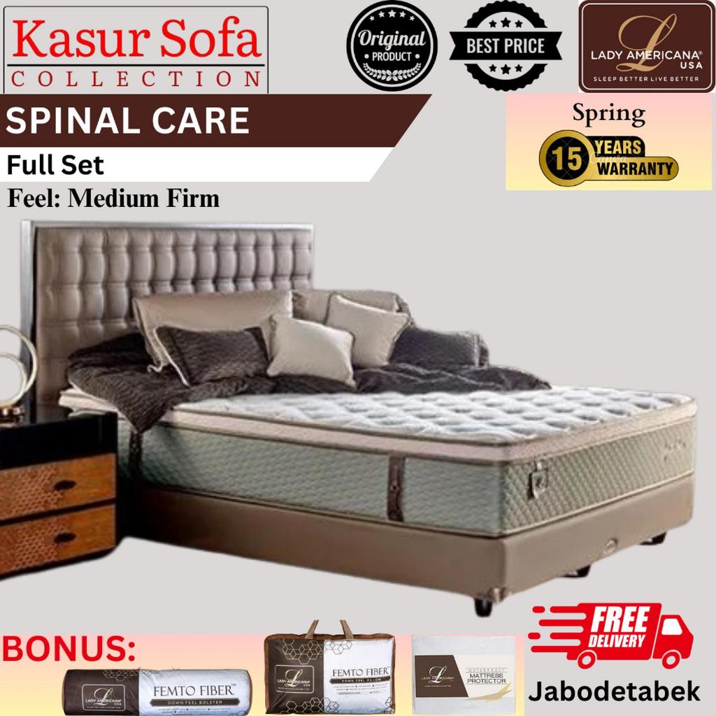Full Set Lady Americana Spinal Care (New Collection) Kasur/Matrass/Mattress/Springbed (Medium Firm)